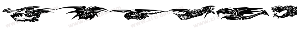 Tribal Dragons Tattoo Designs字体转换